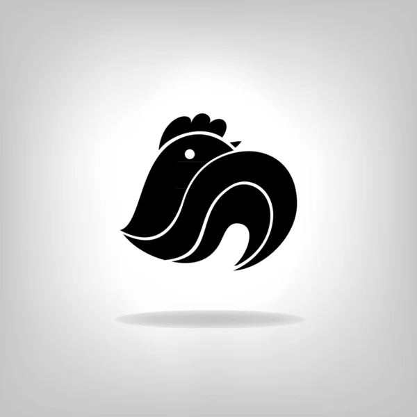 The black stylized cocks on a white background — Stock Vector