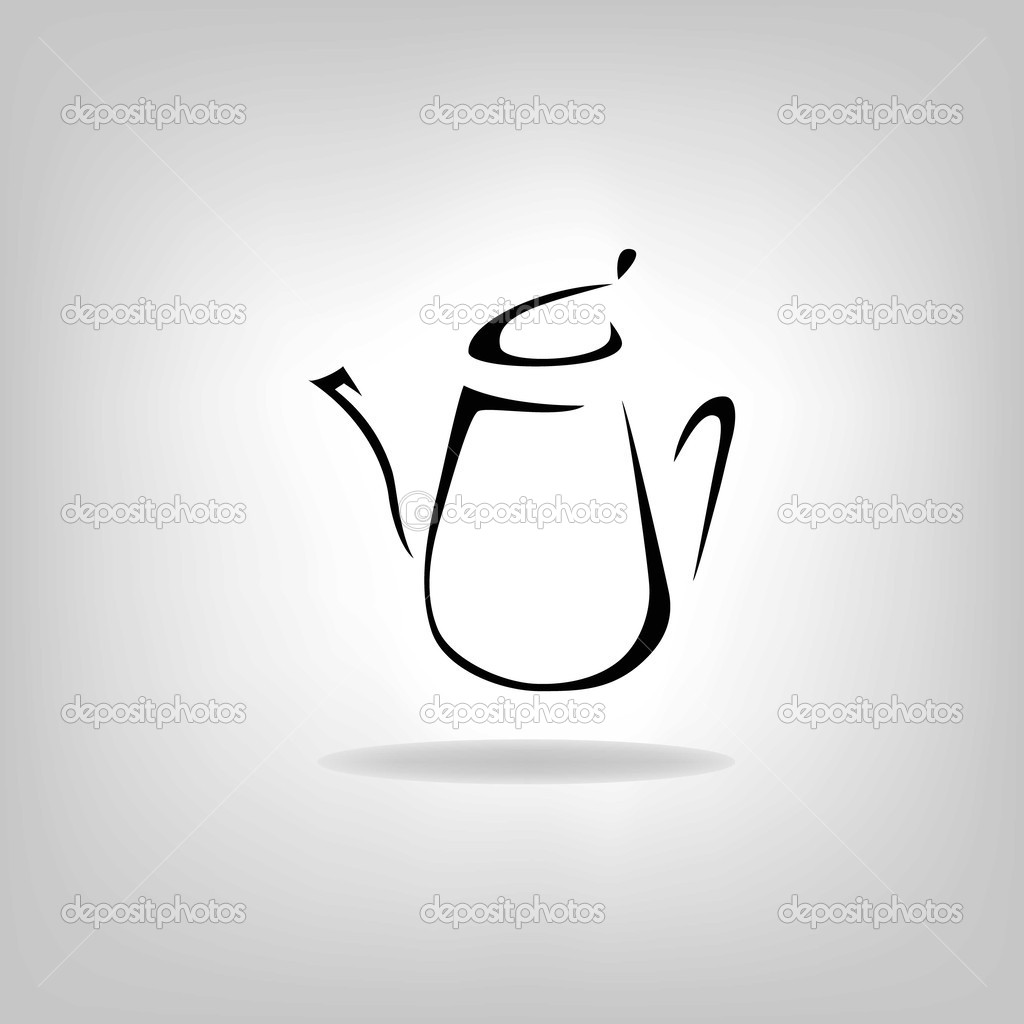 isolated icon kettle, teapot, coffee pot
