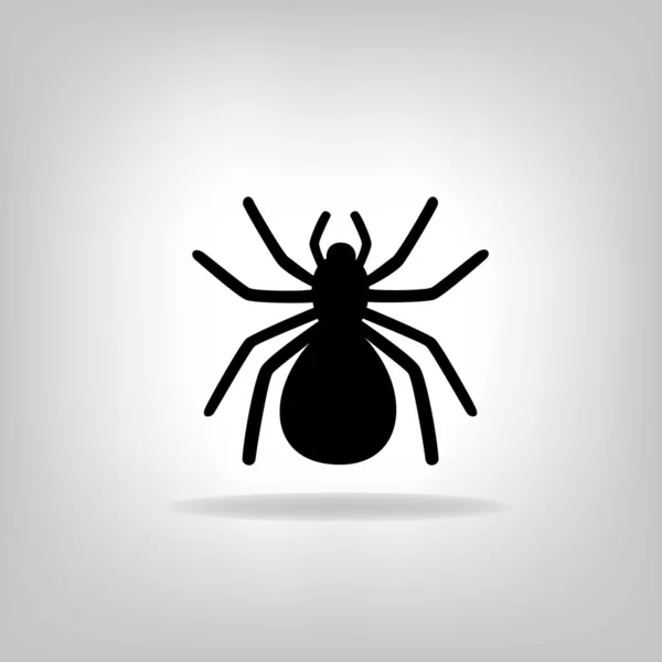 Fehér alapon fekete pók — Stock Vector