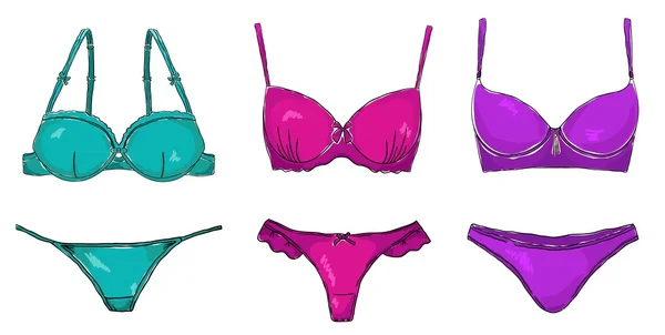 Lingerie. Set de couleurs — Image vectorielle