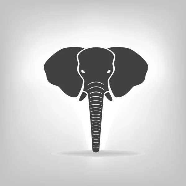 Emblema cinza de um elefante em um fundo leve —  Vetores de Stock