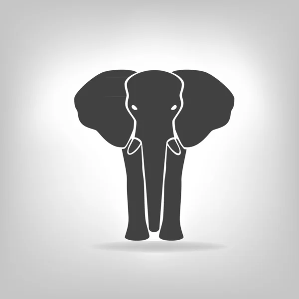 Emblema cinza de um elefante em um fundo leve —  Vetores de Stock