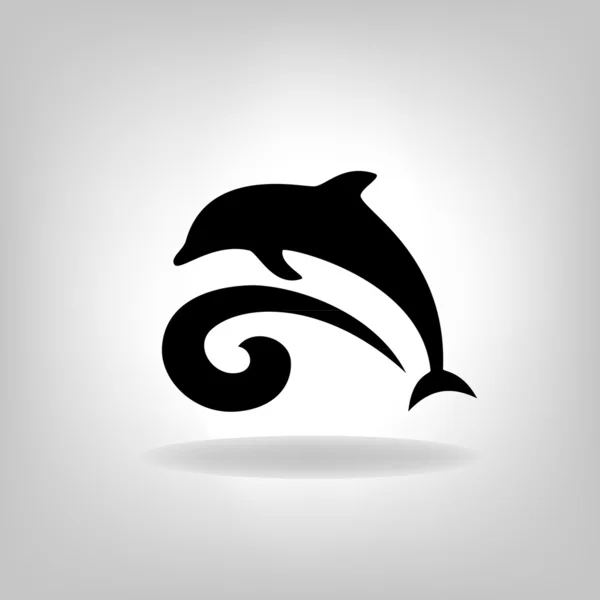 Znak Dolphin nad mořem — Stockový vektor