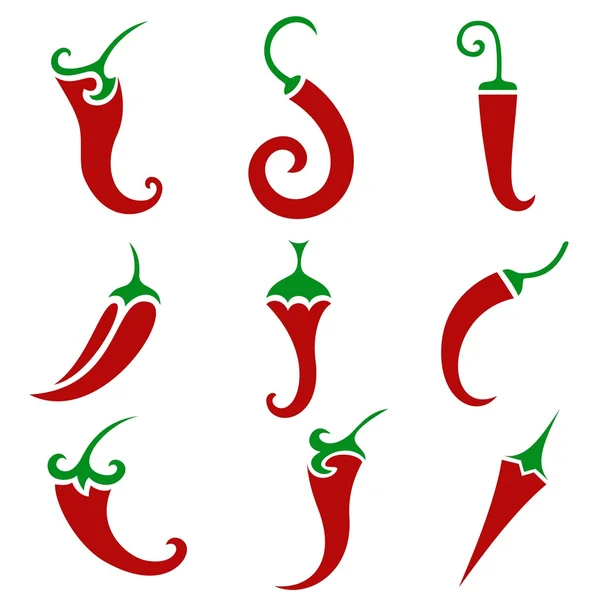 Hot chilli pepper vector isolated — Stock Vector