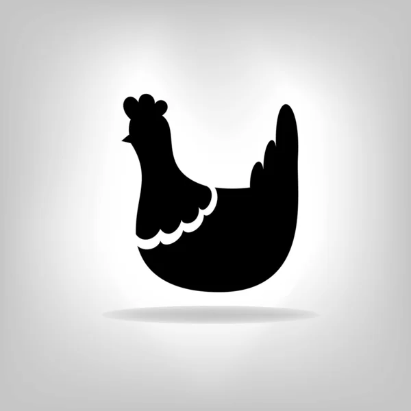 Svarten stiliserade kyckling på en vit bakgrund — Stock vektor