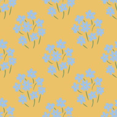 Kusursuz çiçek deseni. Soyut çiçekler, buketler dolusu çiçekler. Vektör illüstrasyonu.