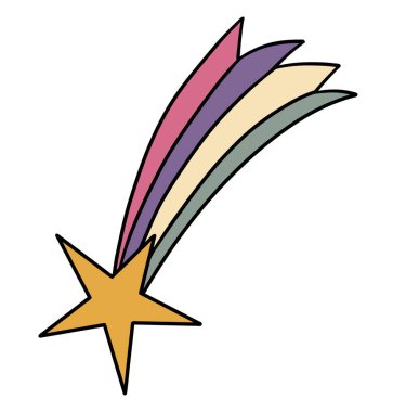 60 'lı, 70' li yılların retro tarzında kayan yıldız.