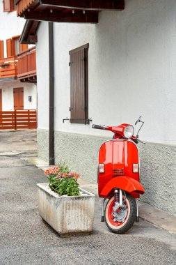 Tipical red Italian motorcicle scene