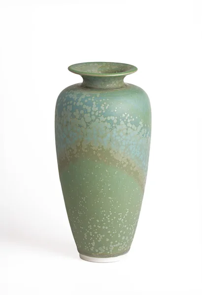 Vaso verde e teal isolado em branco — Fotografia de Stock