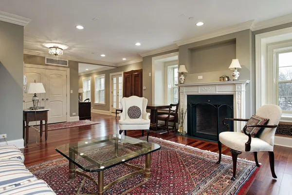 Living room with fireplace — Stock Photo, Image