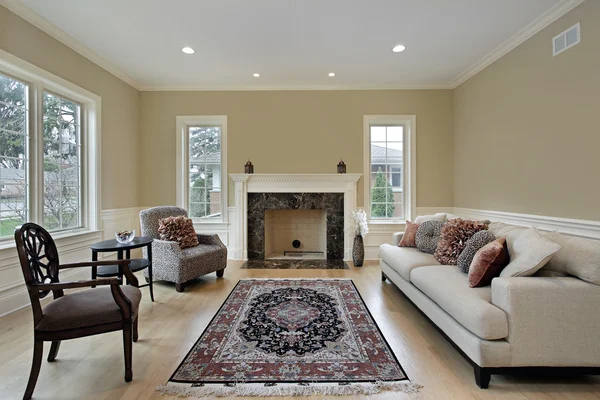 Living room with fireplace — Stock Photo, Image