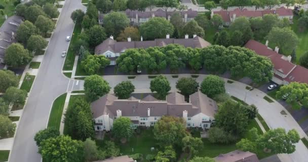 Вид Воздуха Высококлассный Район Пригороде Чикаго Летом — стоковое видео