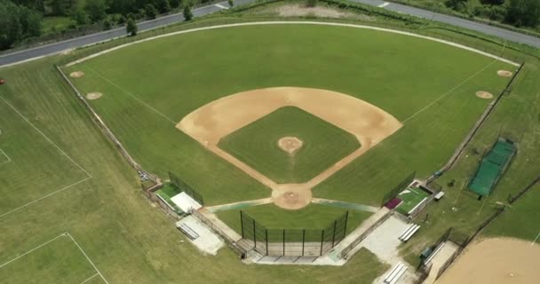 Flygfoto Över High School Basebollplan — Stockvideo