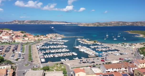 Letecký Pohled Přístav Palau Trajektem Směřujícím Maddalena Oblasti Costa Smeralda — Stock video