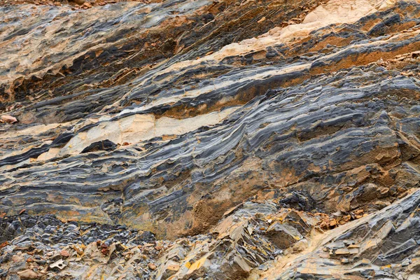 Montanha Camadas Rocha Formações Longo Das Centenas Anos Fundo Interessante — Fotografia de Stock