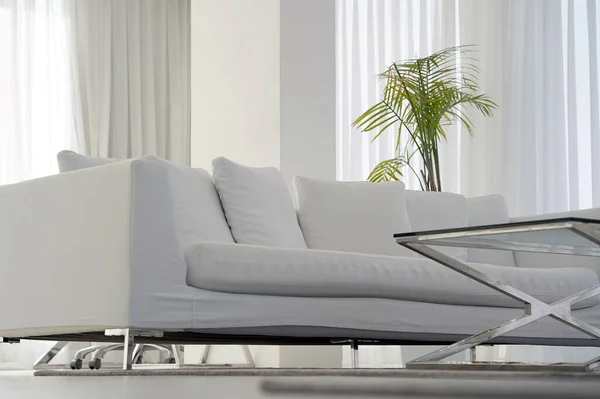 Beautiful White Sofa Living Room Hotel — Stock Photo, Image