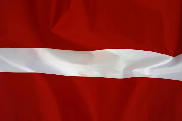 Fabric Texture Flag Latvia Flag Latvia Waving Wind Latvia Flag — Stock Photo, Image