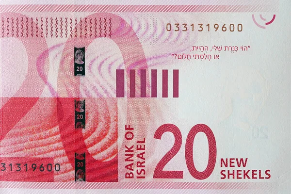 Nuove Banconote Israeliane Banconote Shekel Primo Piano — Foto Stock