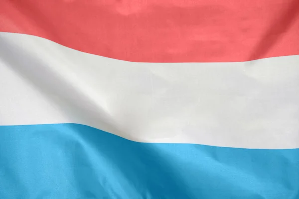 Stoftextuur Vlag Van Luxemburg Vlag Van Luxemburg Wapperend Wind Luxemburgse — Stockfoto