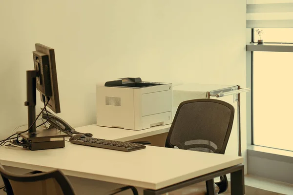 Empty Workplace Office View Office People Empty Workspace Company Computer — Stock Photo, Image