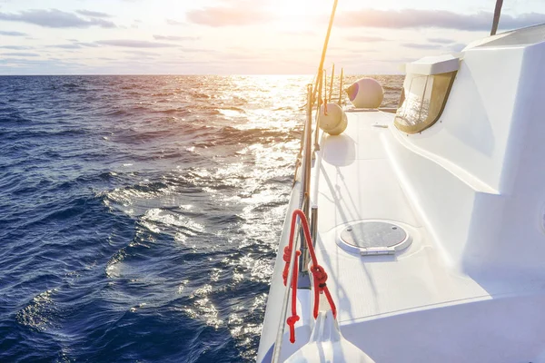 Sailing Boat Wide Angle View Sea Yachting Luxury Sport Great — Fotografia de Stock