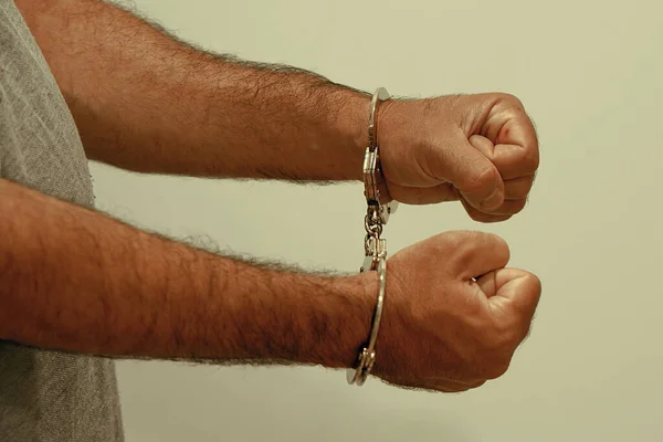 Δεμένα Χέρια Συνελήφθη Εγκληματίας Χειροπέδες — Φωτογραφία Αρχείου