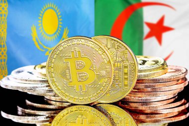 Kazakistan ve Cezayir kökenli bitcoinler. Kazakistan ve Cezayir 'deki kripto para birimi ve engelleme teknolojisi yatırımcıları için kavram