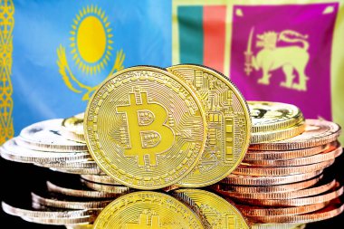 Kazakistan ve Sri Lanka kökenli bitcoinler. Kazakistan ve Sri Lanka 'daki kripto para birimi ve engelleme teknolojisi yatırımcıları için kavram