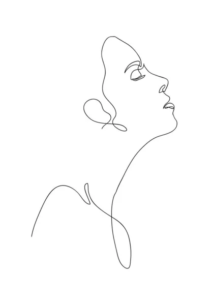 連続線白の隔離された背景の裸の女性か1本の線画 ファッションのコンセプト女性の美しさミニマリズム美しい裸体のイラスト — ストック写真