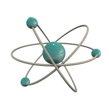 Atom sembolü. 3D modeli