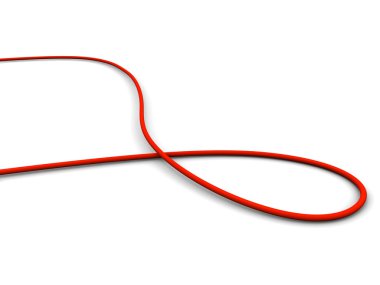 Kırmızı kablo. 3D render