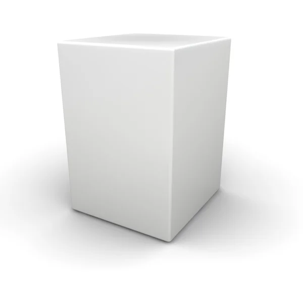 Caja blanca en plano blanco — Foto de Stock