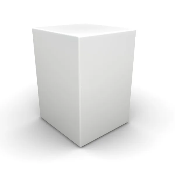 Caja blanca en plano blanco — Foto de Stock