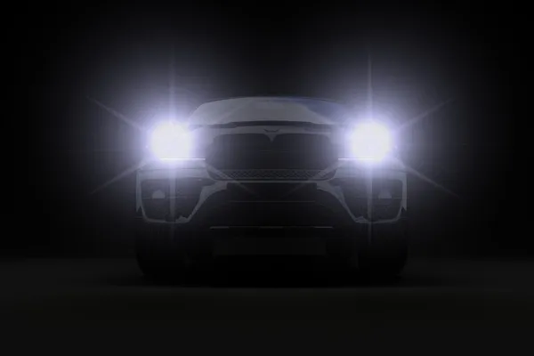 Car lights at light — Stock Photo, Image