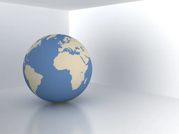 Earth sphere in room. real estate symbol — Stock Photo, Image