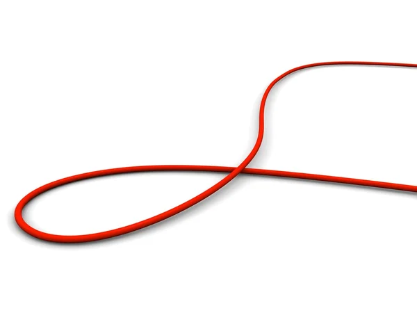 Rotes Kabel. 3D-Darstellung — Stockfoto