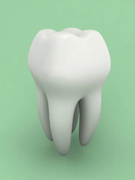 Dente branco no fundo verde. Formas ideais . — Fotografia de Stock