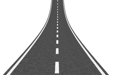 Yol yukarı çıkıyor.
