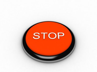 3D kırmızı düğmeye 