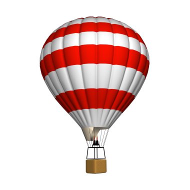 Sıcak hava balonu beyazda izole edildi