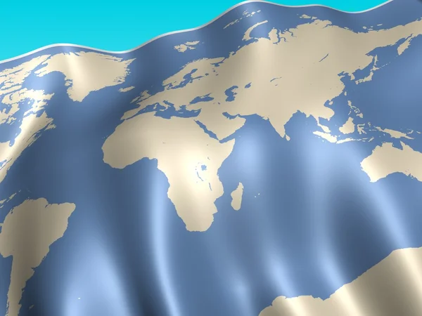 Kaart van de wereld is opknoping in de wind — Stockfoto