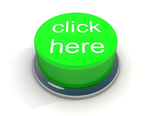 Green button "Click here" — Stock Photo, Image