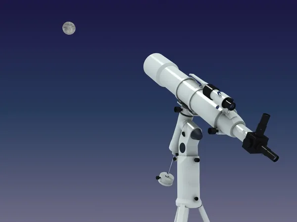 Telescopio che guarda sulla luna — Foto Stock