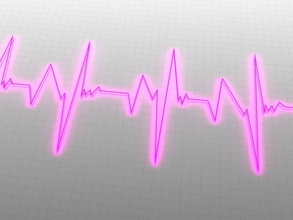 Electrocardiogram with neon lighting — Stock Photo, Image