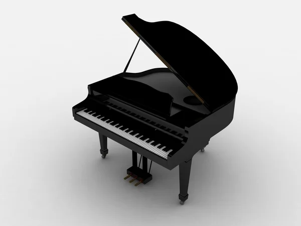 Svart grandpiano — Stockfoto