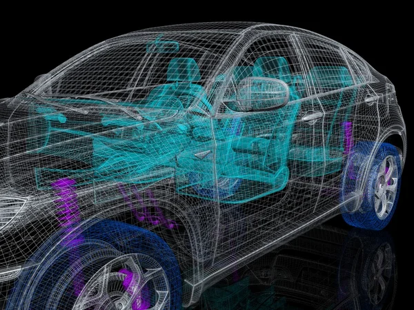 3D αυτοκίνητο σχεδίασης — Φωτογραφία Αρχείου