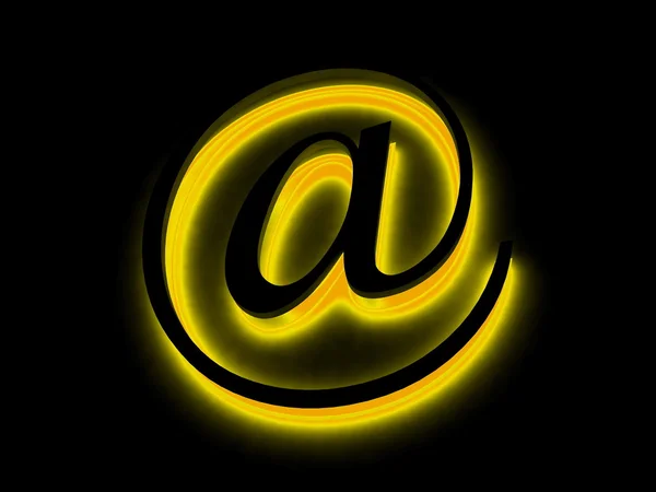 e-posta sarı neon işareti