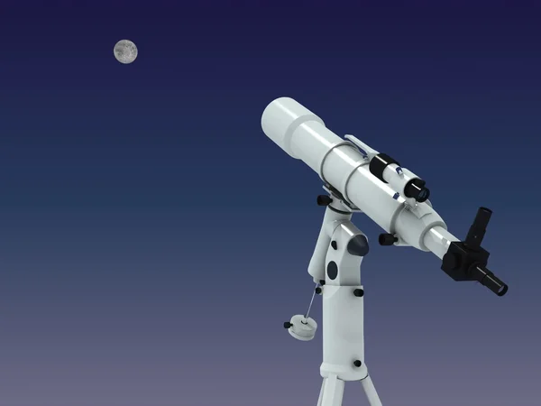 Телескоп дивиться на Місяць — стокове фото