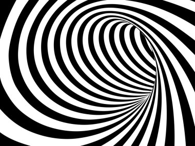 Black and white abstract vector tunnel