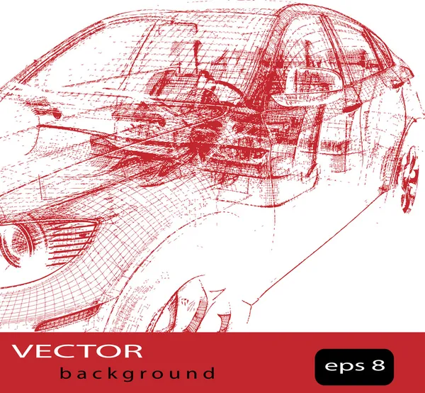 Vektor Auto Draht Rahmen — Stockvektor